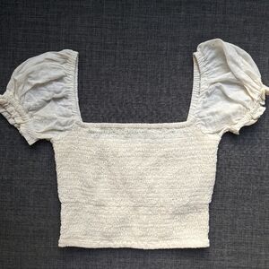 Billabong Cream Puff Sleeve Crop Top